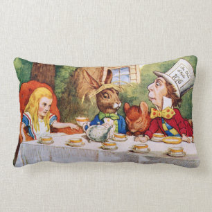 Mad Hatter's Tea Party in Wonderland Lumbar Cushion