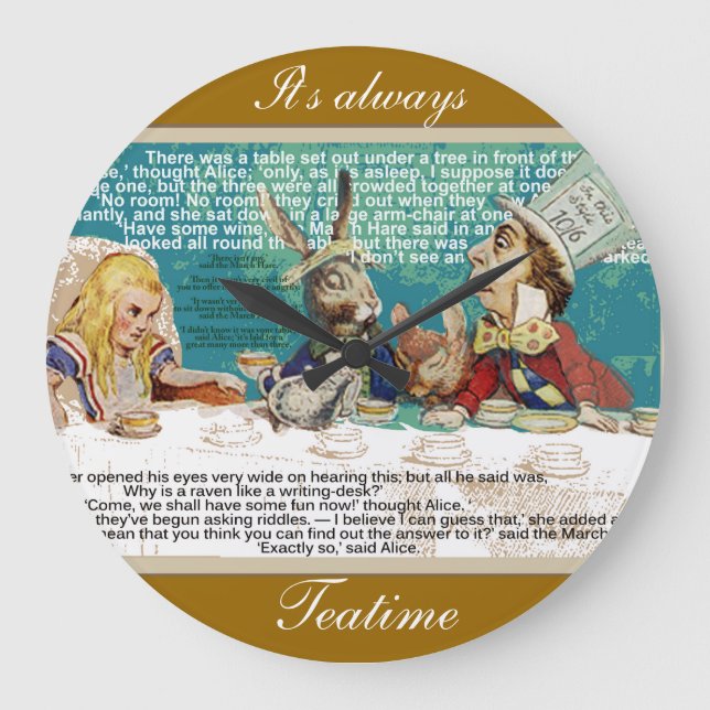 Mad Hatter's Tea Party Large Clock (Front)