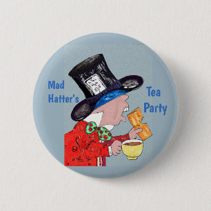 Mad Hatter's Tea Party tea and biscuits 6 Cm Round Badge