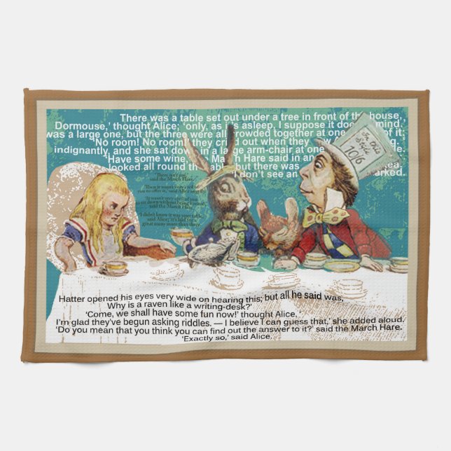 Mad Hatter's tea party Towel (Horizontal)