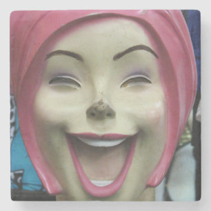 Mad Laughing Mannequin ~ Uncanny Valley Girl Stone Coaster