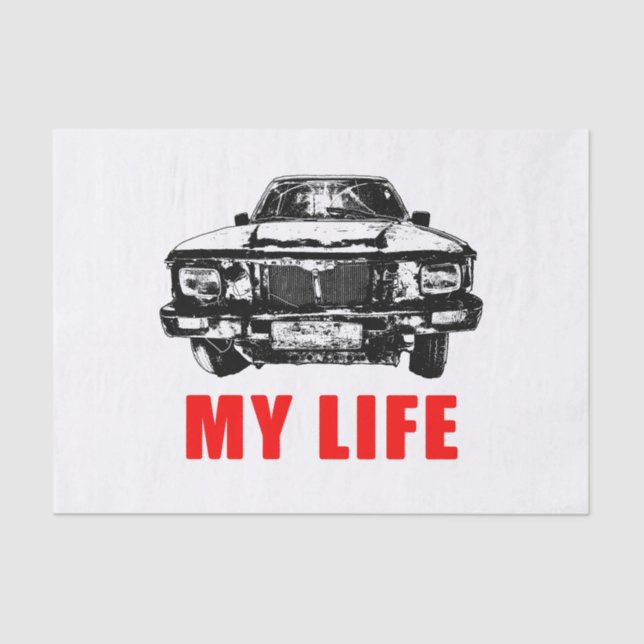 Mad Life Concept Funny Graphic Tissue Paper (Front)