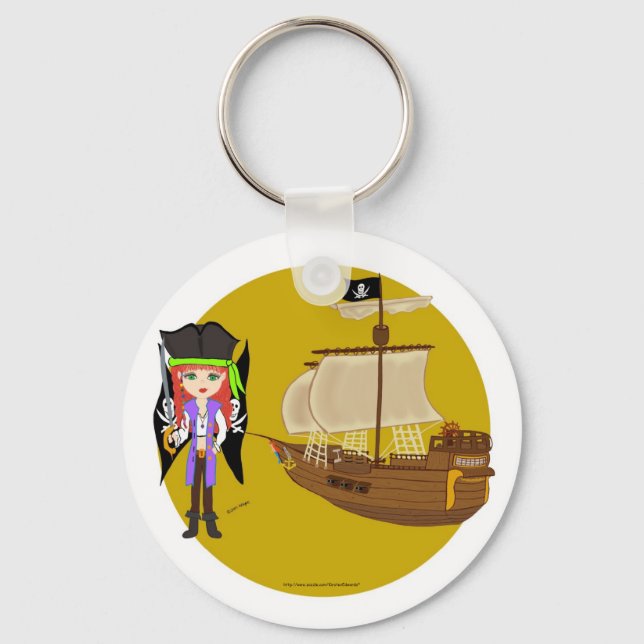 Mad Morgan & Ship Keychain (Front)