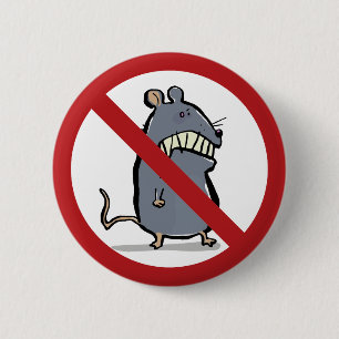 mad mouse: forbidden! 6 cm round badge