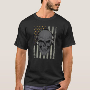 Mad Musical Skull Headphones House Tecno Party Mix T-Shirt