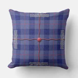 Mad Plaid in Blue Cushion