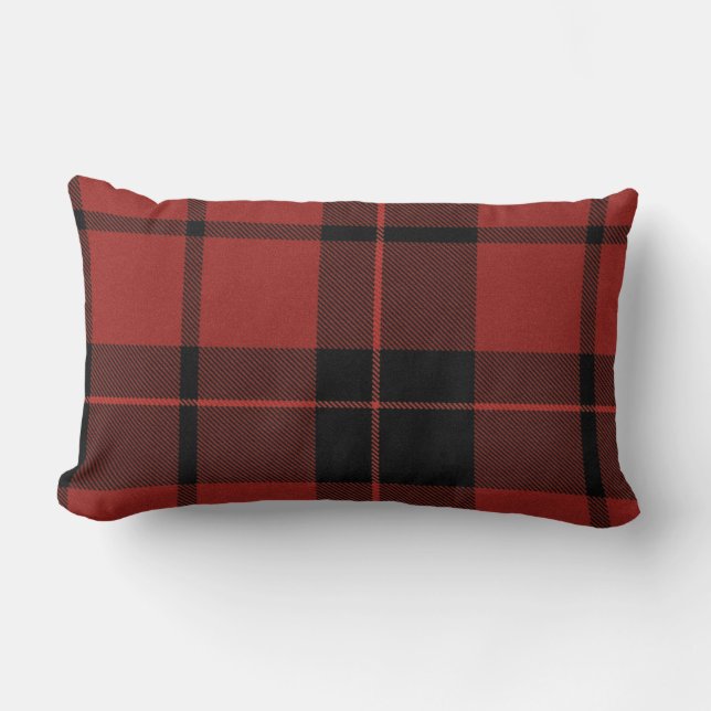 Mad Plaid Red Pillow (Front)
