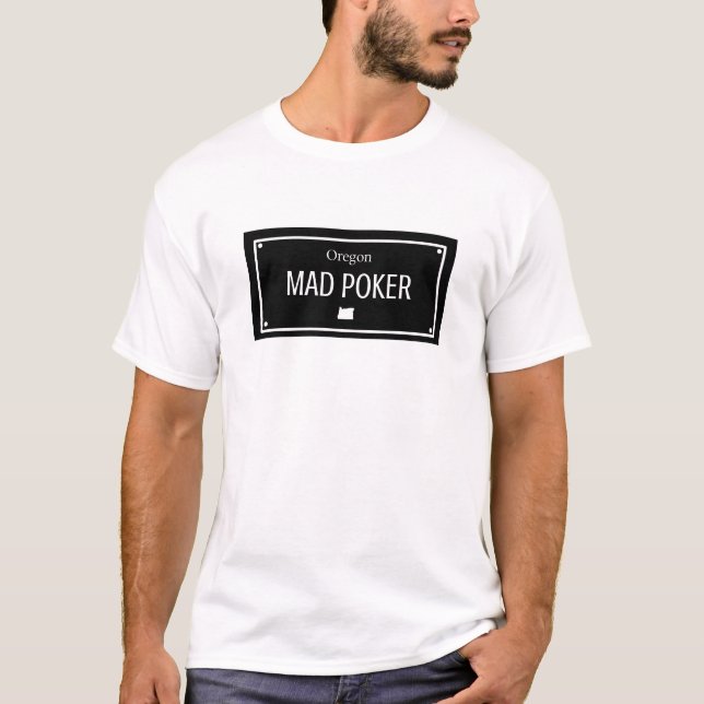 MAD Poker Black License Plate Shirt (Front)