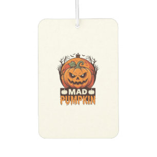 Mad Pumpkin Halloween Vintage Engraving Design_1 Car Air Freshener