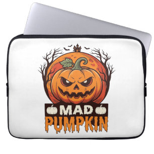 Mad Pumpkin Halloween Vintage Engraving Design_1 Laptop Sleeve