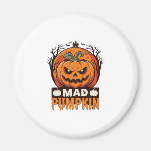 Mad Pumpkin Halloween Vintage Engraving Design_1 Magnet