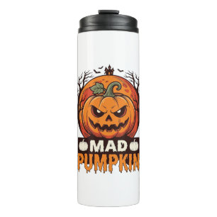 Mad Pumpkin Halloween Vintage Engraving Design_1 Thermal Tumbler