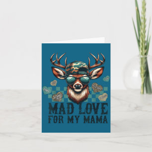Mad Retro Love For My Mama Camo Deer Hunting Valen Card