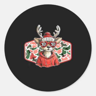 Mad Retro Love For My Mama Deer Hunting Boys Valen Classic Round Sticker