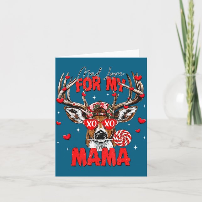 Mad Retro Love For My Mama Deer Hunting Happy Vale Card (Front)