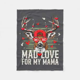Mad Retro Love For My Mama Deer Hunting Happy Vale Fleece Blanket