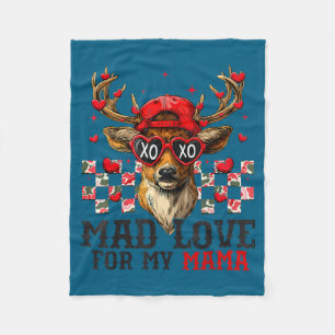 Mad Retro Love For My Mama Deer Hunting Happy Vale Fleece Blanket