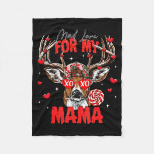 Mad Retro Love For My Mama Deer Hunting Happy Vale Fleece Blanket