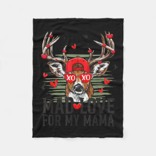 Mad Retro Love For My Mama Deer Hunting Happy Vale Fleece Blanket