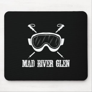 Mad River Glen Vermont Rustic Ski Skier Skiing Gog Mouse Pad