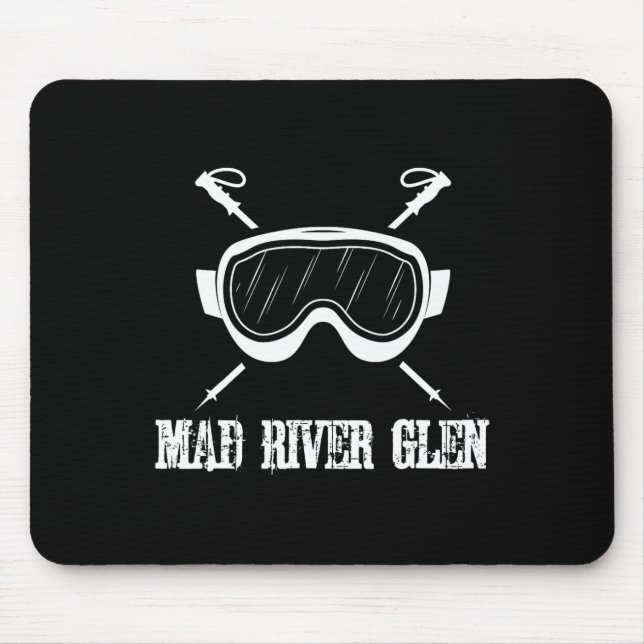 Mad River Glen Vermont Rustic Ski Skier Skiing Gog Mouse Pad (Front)