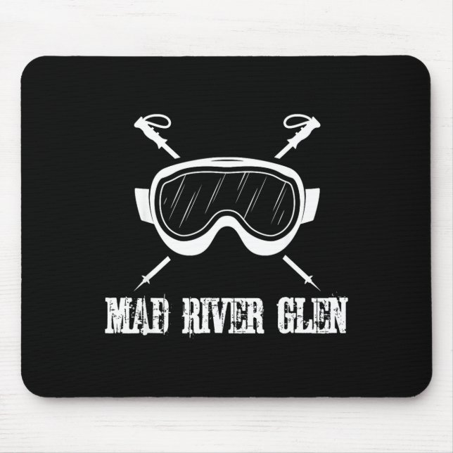 Mad river glen vermont rustic ski skier skiing mouse pad (Front)