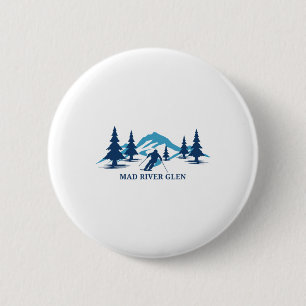 Mad River Glen Vermont Skiing Ski Snowboarding In 6 Cm Round Badge