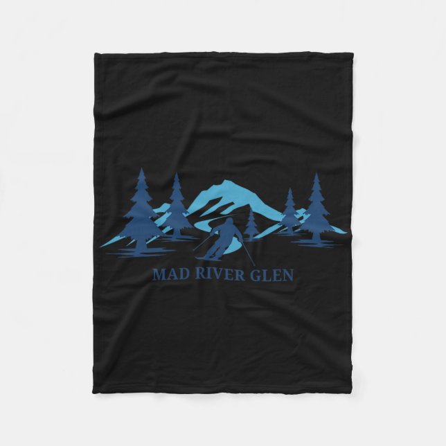 Mad River Glen Vermont Skiing Ski Snowboarding In  Fleece Blanket (Front)