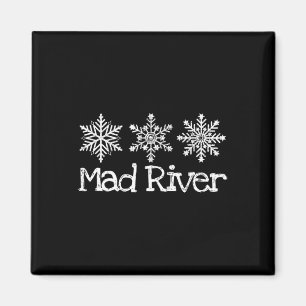 Mad River Mountain Ohio Ski Skiier Skiing Snowflak Magnet