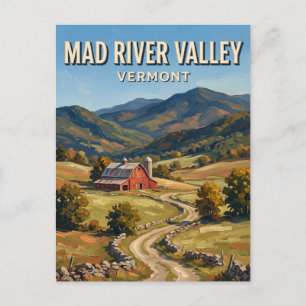 Mad River Valley Waitsfield Vermont Postcard