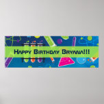 Mad Science Birthday Party Custom Banner Poster<br><div class="desc">Mad Science Birthday Party Custom Banner. Customise with any text.</div>
