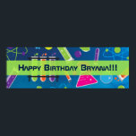 Mad Science Birthday Party Custom Banner Poster<br><div class="desc">Mad Science Birthday Party Custom Banner. Customise with any text.</div>