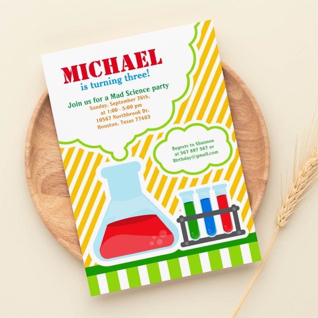Mad Science Birthday Party Invitation (Creator Uploaded)