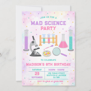 Mad Science Experiment Birthday Party Invitation