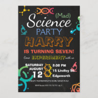 Mad Science Lab Chalkboard Party Birthday Custom