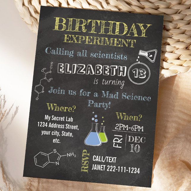 Mad Science Party Birthday Invitation (Creator Uploaded)