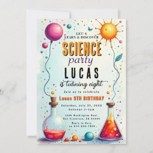 Mad Science Party Birthday Invitation