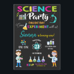 Mad Science Party Birthday Invitation Girl<br><div class="desc">Personalise this awesome science party invitation with your child's name, age and party details easily and quickly, simply press the customise it button to further re-arrange and format the style and placement of the text. Some of the images can be moved around to accommodate your party details. (c) The Happy...</div>