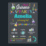 Mad Science Party Birthday Invitation Girl<br><div class="desc">Personalise this awesome science party invitation with your child's name, age and party details easily and quickly, simply press the customise it button to further re-arrange and format the style and placement of the text. Some of the images can be moved around to accommodate your party details. (c) The Happy...</div>