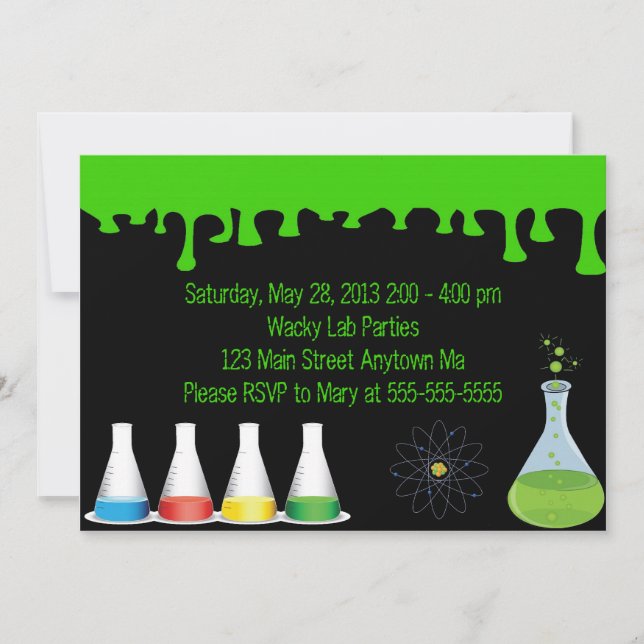 Mad Science Scientist Birthday Party Invitation (Front)