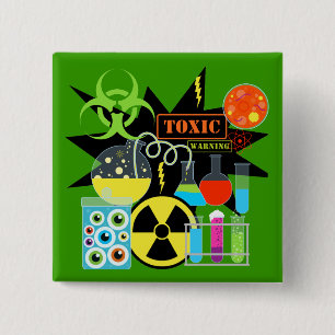 Mad  Scientist 15 Cm Square Badge