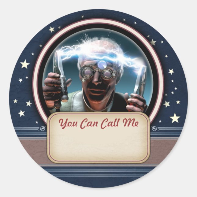 Mad Scientist #2 Name Tag Stickers (Front)