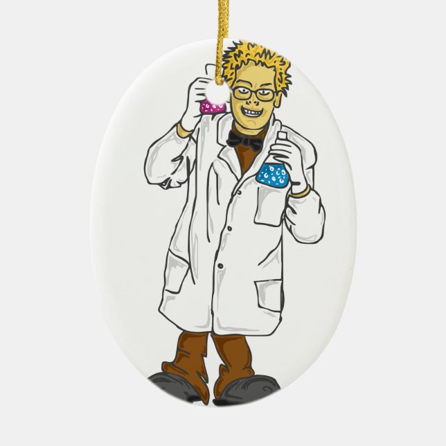 Mad scientist 5 ceramic tree decoration (Front)
