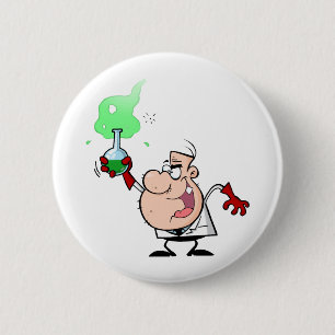 Mad Scientist 6 Cm Round Badge