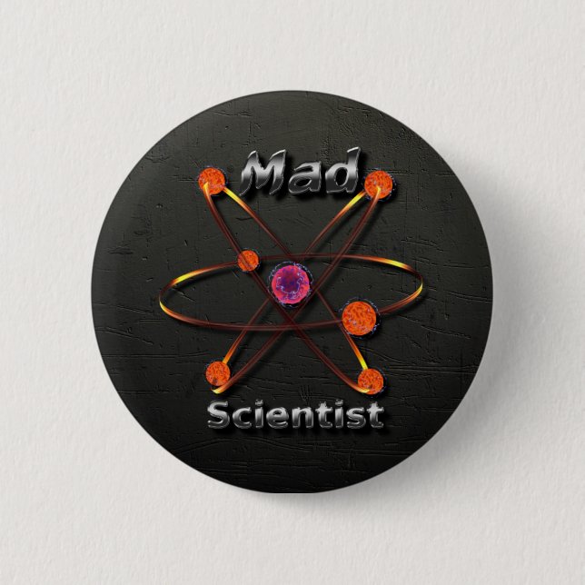Mad Scientist 6 Cm Round Badge (Front)