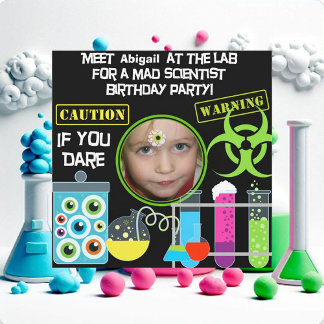 Mad Scientist Birthday Party Invitations