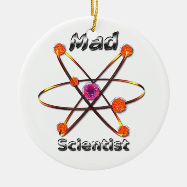 Mad Scientist Ceramic Tree Decoration (Front)