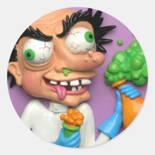 Mad Scientist Classic Round Sticker
