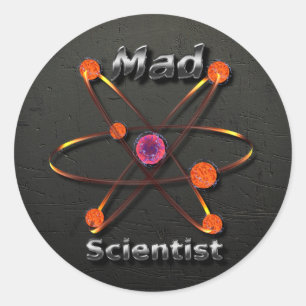 Mad Scientist Classic Round Sticker