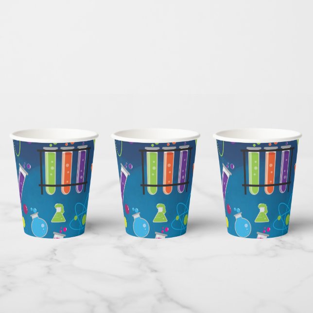 Mad Scientist Colourful Fun Science Birthday Party Paper Cups (Multi)
